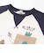 【お揃い】はたらくくるま恐竜刺しゅう胸ポケット付きラグランTシャツ(80~130cm)