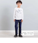ストレッチジョグデニムバックステッチロゴロングパンツ(90~160cm)