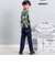 ストレッチジョグデニムバックステッチロゴロングパンツ(90~160cm)
