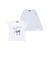 ランダムリブ長袖カーディガン+天竺リボンプリント半袖Tシャツセット(90~150cm)