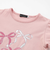 ランダムリブ長袖カーディガン+天竺リボンプリント半袖Tシャツセット(90~150cm)