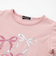 ランダムリブ長袖カーディガン+天竺リボンプリント半袖Tシャツセット(90~150cm)