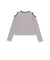 肩開きラインストーンロゴテレコ長袖Tシャツ(110~150cm)