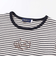 肩開きラインストーンロゴテレコ長袖Tシャツ(110~150cm)