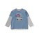 車プリント天竺半袖Tシャツ＋ボーダー柄長袖Tシャツセット(80~130cm)