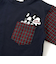 チェック袖切り替え天竺長袖Tシャツ(80~130cm)
