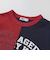 バイカラー切り替えロゴプリントビッグ半袖Tシャツ(100~160cm)