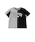 バイカラー切り替えロゴプリントビッグ半袖Tシャツ(100~160cm)