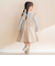 ツイル肩フリルジャンパースカート＋ボーダー長袖Tシャツセット(90~130cm)
