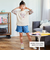 【お揃い】花柄バルーン5分袖スムースTシャツ(80~130cm)