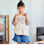 【お揃い】花柄バルーン5分袖スムースTシャツ(80~130cm)