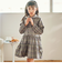 【お揃い】チェック花柄コーデュロイワンピース+ニットベスト2点セット(80~130cm)