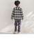 【店舗限定】【お揃い】チェックフラップポケット長袖シャツ(95~150cm)