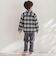 【店舗限定】【お揃い】チェックフラップポケット長袖シャツ(95~150cm)