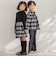 【店舗限定】【お揃い】チェックフラップポケット長袖シャツ(95~150cm)