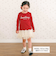 無地ボーダーイチゴ花刺しゅう裾スカラップTシャツ(80~130cm)