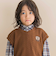 【お揃い】タータンチェックシャツ＋ケーブルジャガードベストセット(90~130cm)