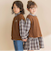 【お揃い】タータンチェックワンピース＋ケーブルジャガードベストセット(90~130cm)