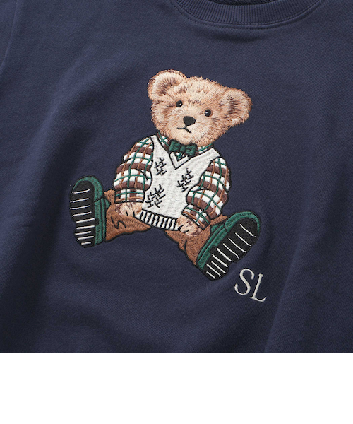 アニマルいろいろクマさん刺しゅうトレーナー(80~130cm)｜ベベ