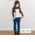 キラキラプリント裾レースデニムツイルパンツ(90~130cm)