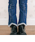 キラキラプリント裾レースデニムツイルパンツ(90~130cm)