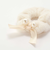 ふわふわファーパール風ビーズリボン付きシュシュ
