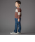 フロッキープリントストレッチロングデニムパンツ(95~160cm)