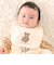 裏毛クマパッチ刺しゅうスタイ