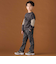 【店舗限定】切り替えストレッチデニムロングパンツ(95~160cm)