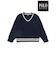 【POLO BCS(ポロ・ビーシーエス)×SLAP SLIPコラボ】襟ライン入りVネックトラッドニットプルオーバー(80~130cm)