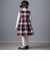 【日本製】【お揃い】ウールチェックサイドリボン付きジャンパースカート(90~140cm)