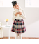 【日本製】【お揃い】ウールチェックフロントタックスカート(100~140cm)