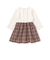 ティアラ刺しゅう付きチェックプリーツドッキングワンピース(90~130cm)