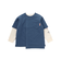 アシンメトリー重ね着風BIGミニ裏毛＆ロングTシャツセット(110~160cm)