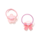 ぷっくりつるつるモチーフ花＆リボンヘアゴム2点セット