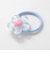 ぷっくりつるつるモチーフ花＆リボンヘアゴム2点セット