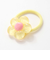 ぷっくりつるつるモチーフ花＆リボンヘアゴム2点セット