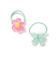 ぷっくりつるつるモチーフ花＆リボンヘアゴム2点セット