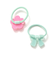ぷっくりつるつるモチーフ花＆リボンヘアゴム2点セット