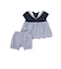 【マリンシリーズ】セーラー襟スカラップワンピース＋ブルマセットアップベビー(70~80cm)