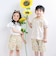 【接触冷感/お揃い】無地+総柄タック入りショートパンツ(90~130cm)