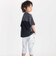 【接触冷感】６分丈ロゴパッチ ホワイトストレッチデニム(110~160cm)