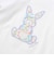 ウサギパッチ袖ハナガラ半袖Tシャツ(80~130cm)