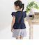 フラワーレース切替フリルスリーブＴシャツ(95~160cm)