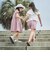 【お揃い】シャンブレーレース刺しゅうストライプショートパンツ(90~150cm)