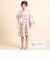 【お揃い】イチゴx花x花火総柄ショート丈プルオーバー浴衣+帯セット(80~130cm)