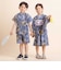 【お揃い】イチゴx花x花火総柄ショート丈プルオーバー浴衣+帯セット(80~130cm)