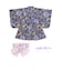 【お揃い】イチゴx花x花火総柄ショート丈プルオーバー浴衣+帯セット(80~130cm)