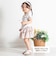 花柄ワッフル半袖Tシャツ+ヒラミニスカパン+ヘアバンドセット(80~90cm)
