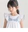 フラワー刺しゅう天竺フリル袖フレアTシャツ(90~150cm)